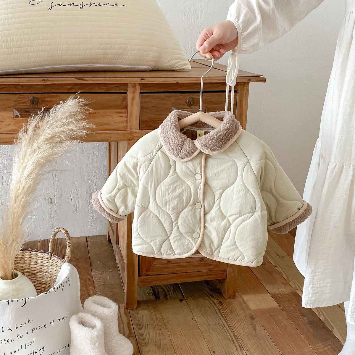 Kids Long Sleeve Warm Home Clothes Toddler Kids Girl Clothes 1-6Y Korean Retro Plus Velvet Baby Boy's Coat 2025 Autumn Winter