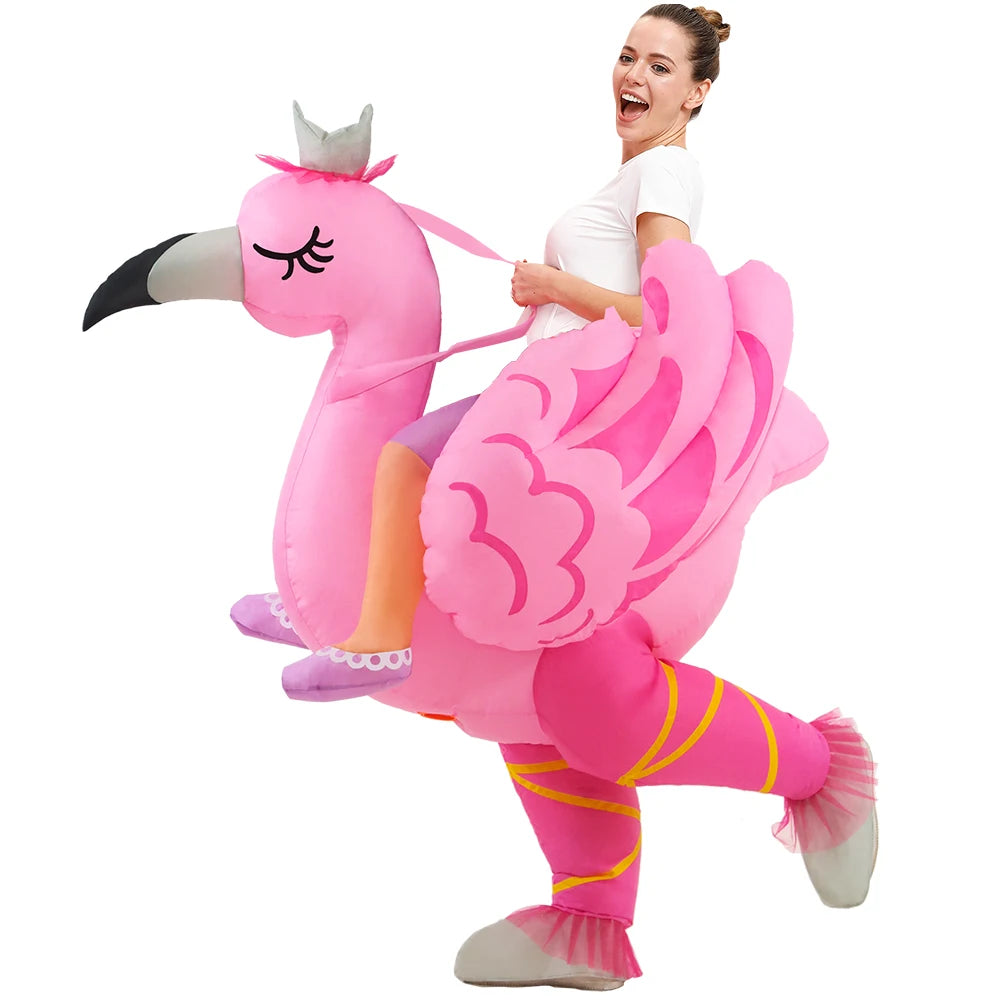 Halloween costume party fun role-playing costume flamingo inflatable costume funny costume adult  blowing suit carto