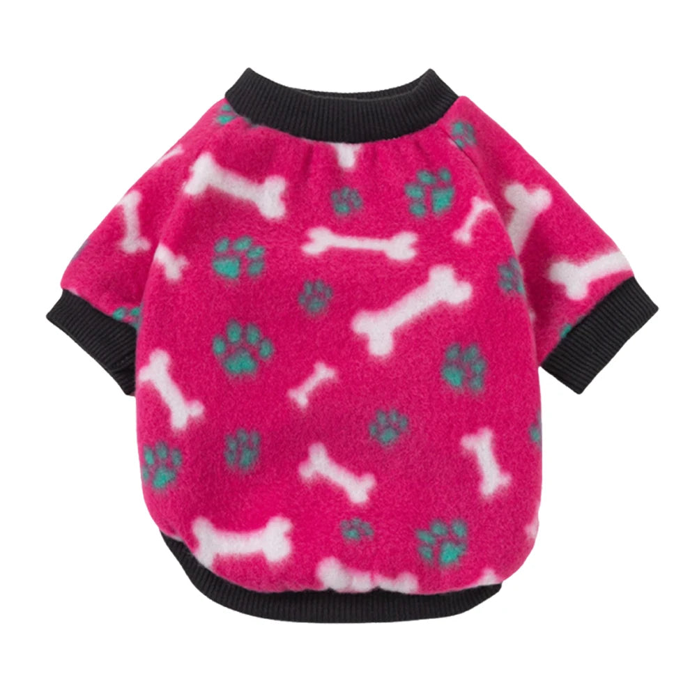 Warm Fleece Pet Pullover Sweater for Cats And Small Dogs Autumn Winter Cat Puppy Clothes Cute Printed Kitten Costume Outfits