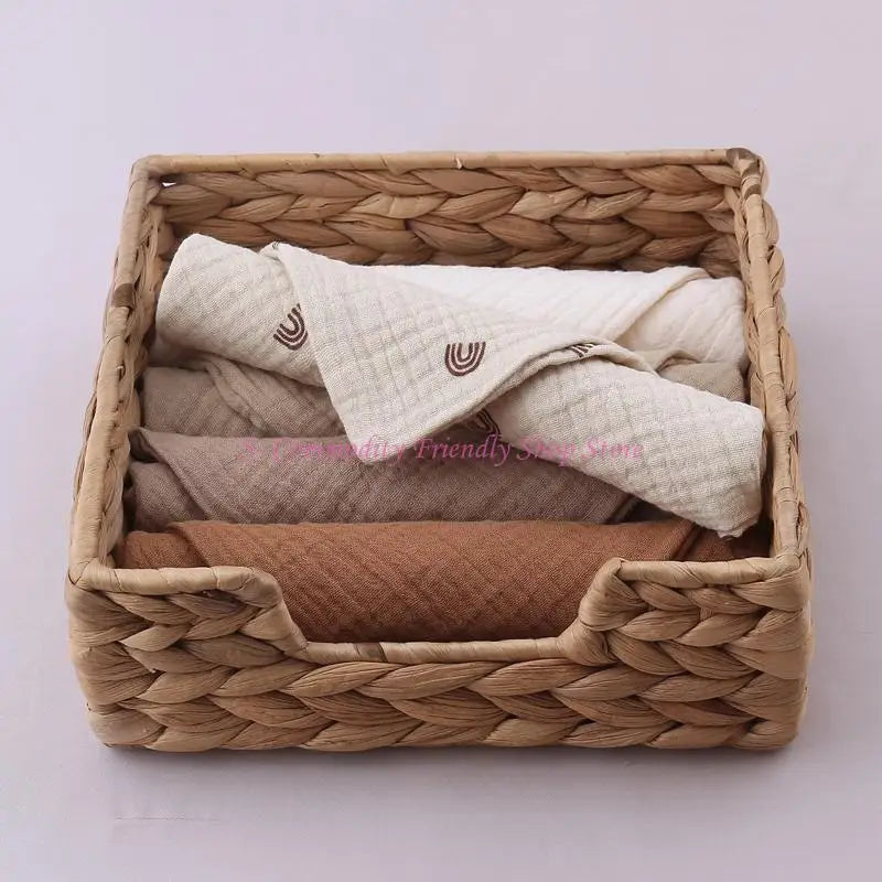 85AE 10Pcs Baby Saliva Towels Muslin Cloth Hand Face Wipes Bib Handkerchief Washcloth