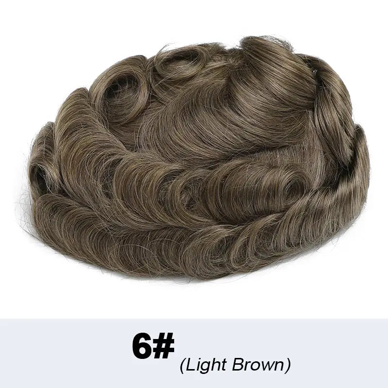 100% Density Full Lace Male Hair Prosthesis Swiss Thin Lace Men's Wig Natural Hairline Human Hair Man Hair System Wigs For Men