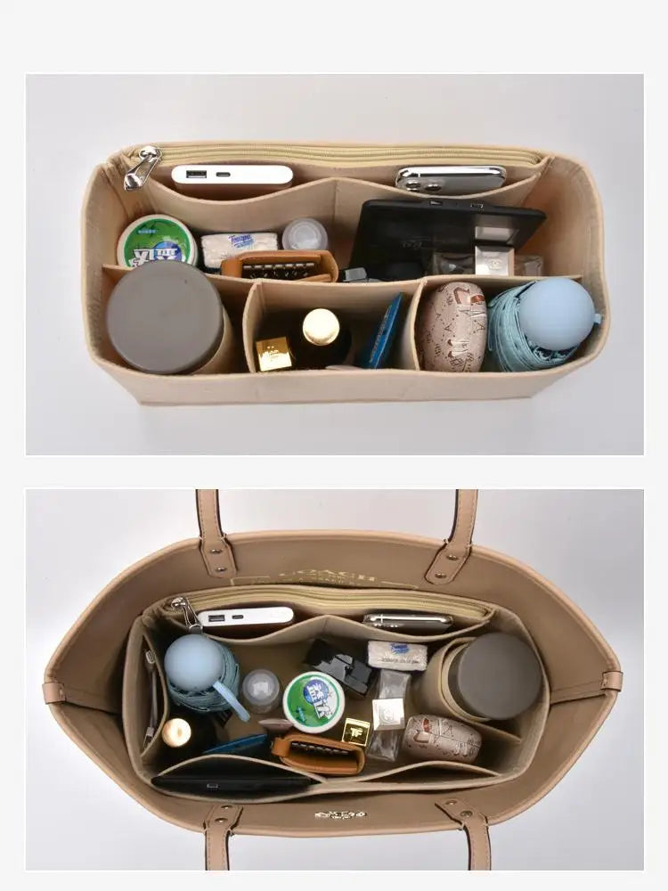 Homefish Felt Insert Liner Purse Organiser Pouch Tote Handbag Internal Storage Bag For Liz Visetos