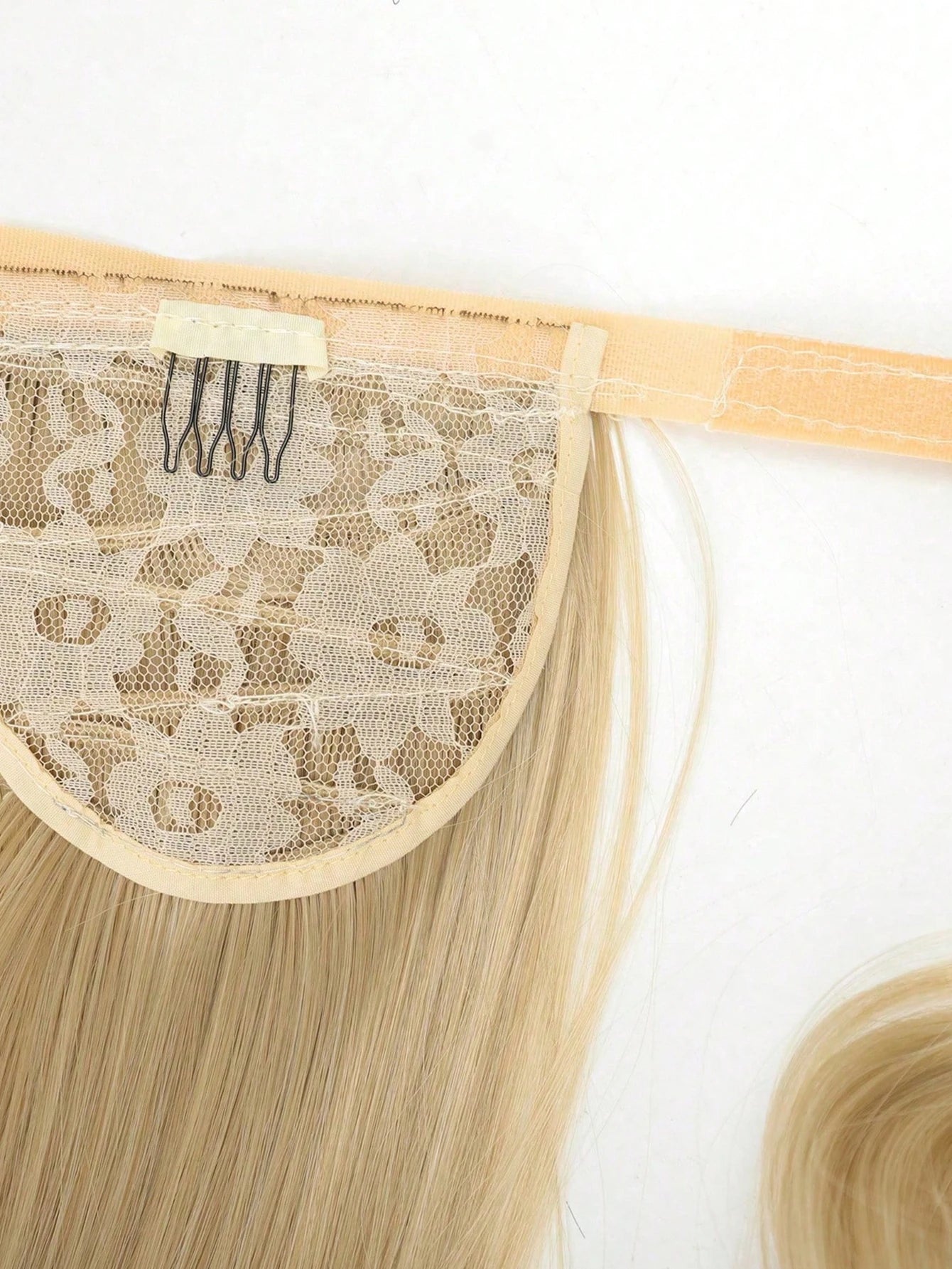 Synthetic Hair 26'' Long Straight Ponytail Wrap Around Ponytail Clip in Hair Extensions Black Hairpiece Headwear 2026