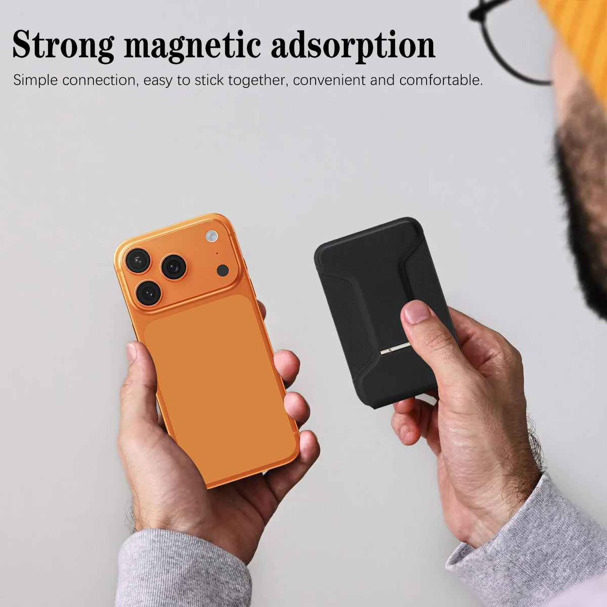 Functional Magnetic Card Holder Adjustable Stand Selfie Stick Compatible with MagSafe Card Holder