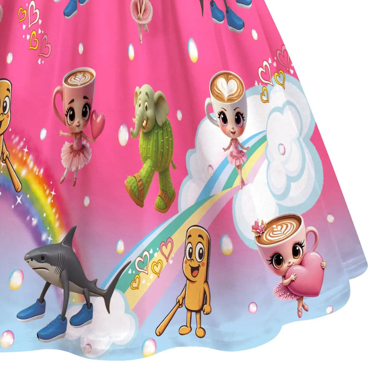 New Ballerina Cappuccina Cosplay Girls Dress+Bag Halloween Party Italian Brainrot Animals  Tung Tung Tung Sahur Costume Kids