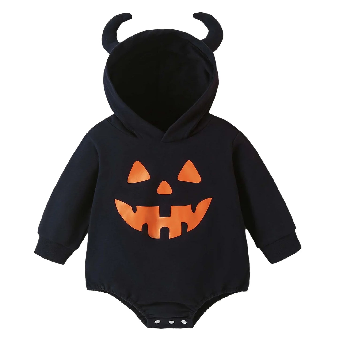 Infant Girls Halloween Theme Party Carnival Pumpkin Ghost Skeleton Cosplay Costume Skull Pumpkin Face Apparition Print Romper