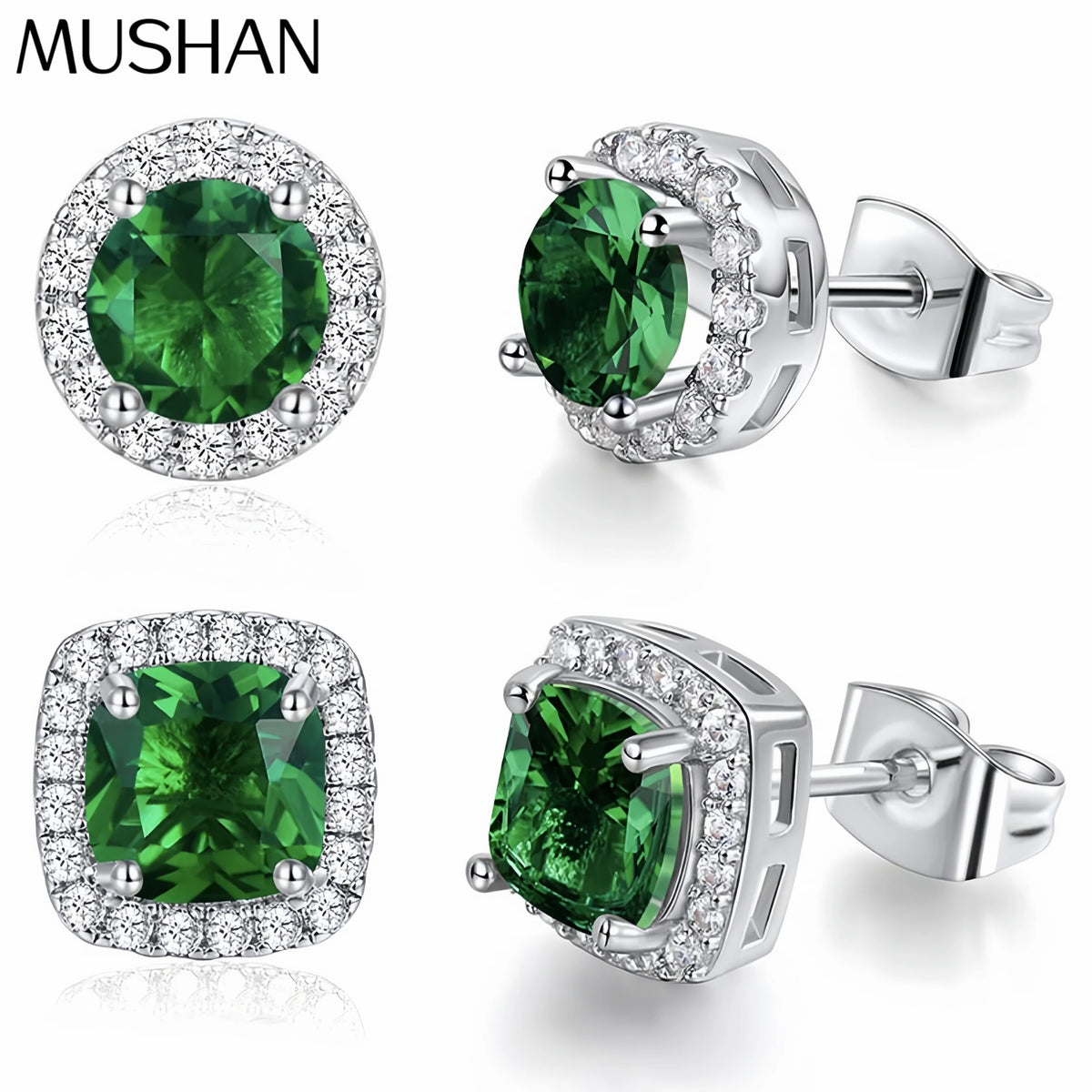 MS Luxury Jewelry 925 Sterling Silver Stud Earrings For Women Gemstones 7A Cubic Zirconia Ear Pin Earrings Stud Fine Jewelry