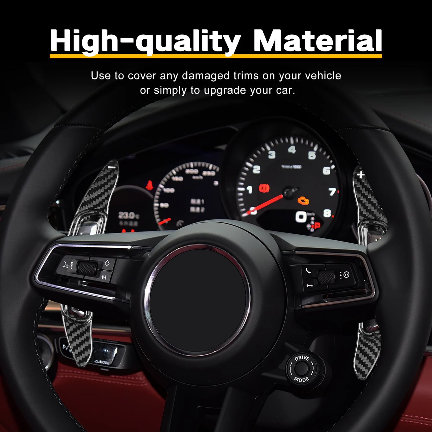 Car Steering Wheel Shift Paddles Shifter Carbon Fiber Gear Plate For Porsche Taycan Panamera Macan 911 992 Interior Trim