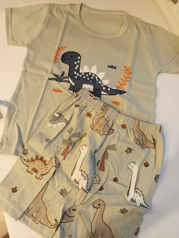 0-3Y Boys Clothing Sets Summer Cotton Short Sleeve Print T-shirts+Elasctic Shorts Kids Clothes Casual Clothing Sets for Toddler