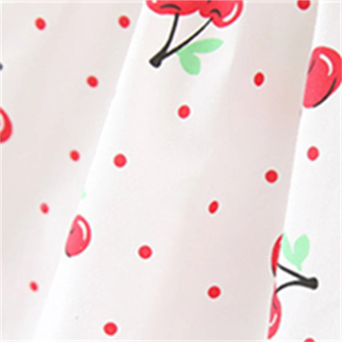 (0-3) Baby Girl Clothing Set 2/Piece Set Summer Baby Girl Cherry Printed Large Bow Cotton Beach Sleeveless Princess Dress+Hat
