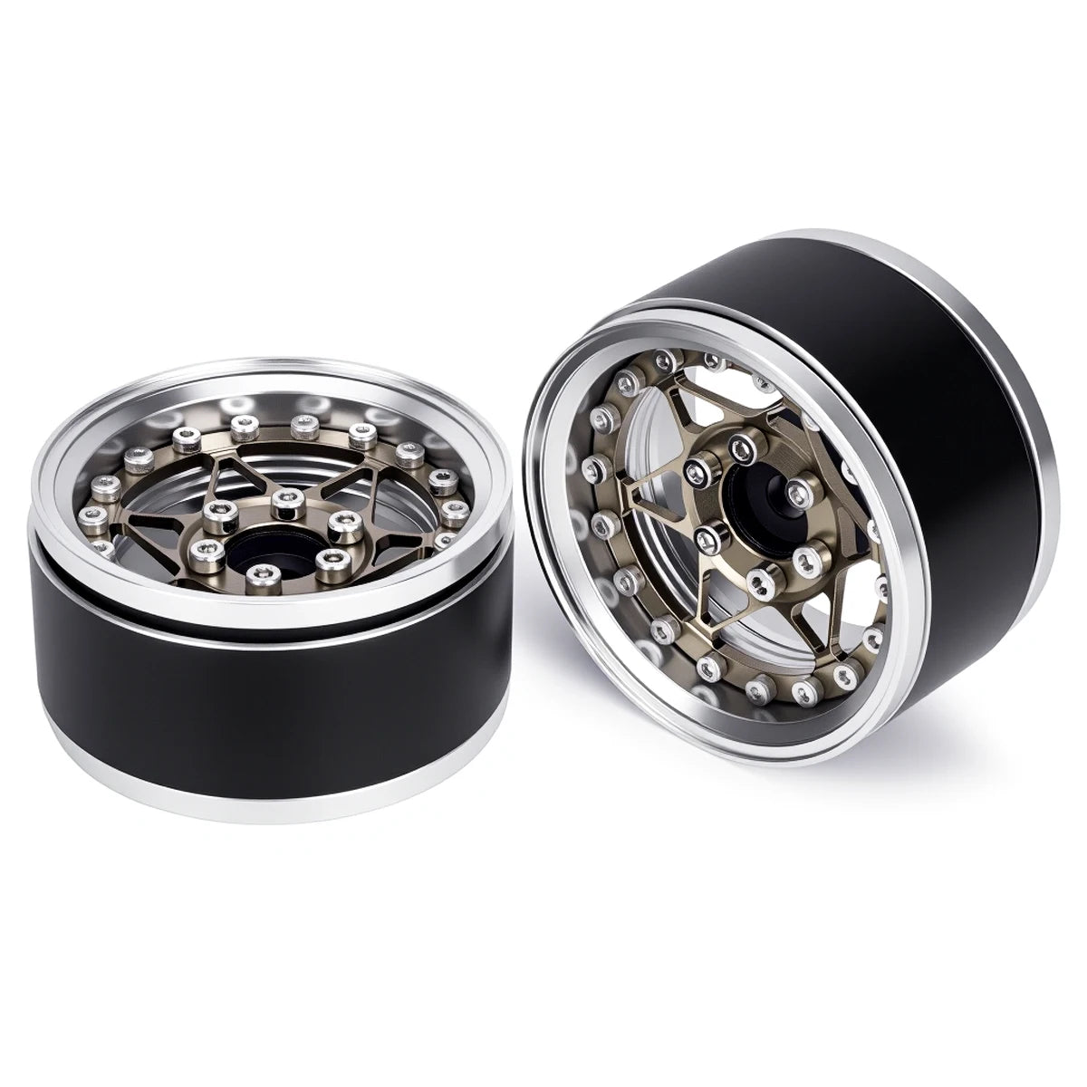 Universal CNC Aluminum 1.9" Beadlock Wheels for 1/10 RC Crawler - Fits Axial SCX10, TRX4, TRX6, Redcat Gen8, D90 Upgrade Parts