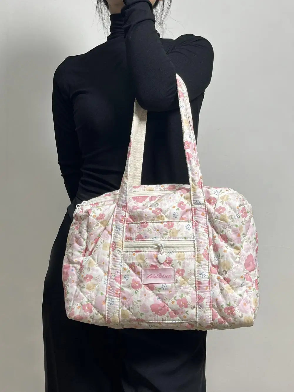 Korean Style Stroller Organizer Bags Flower Multi-pocket Floral Mummy Bag Portable Baby Care Storage Women Handbag Outdoor