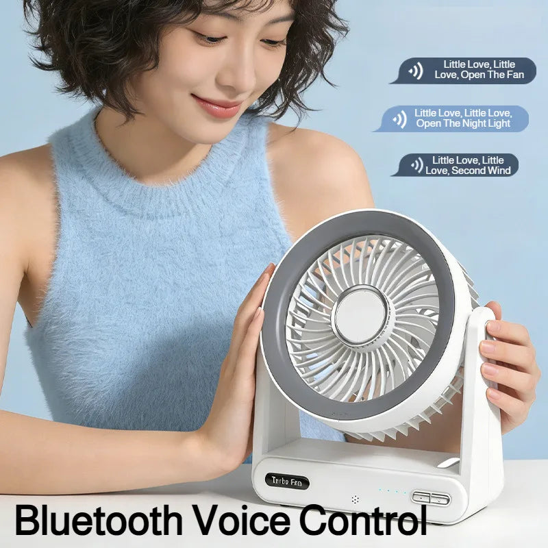 Desk Fan with Smart Voice Control Timer Wall Mountable Mini Portable USB Circulator Fan for Home Office