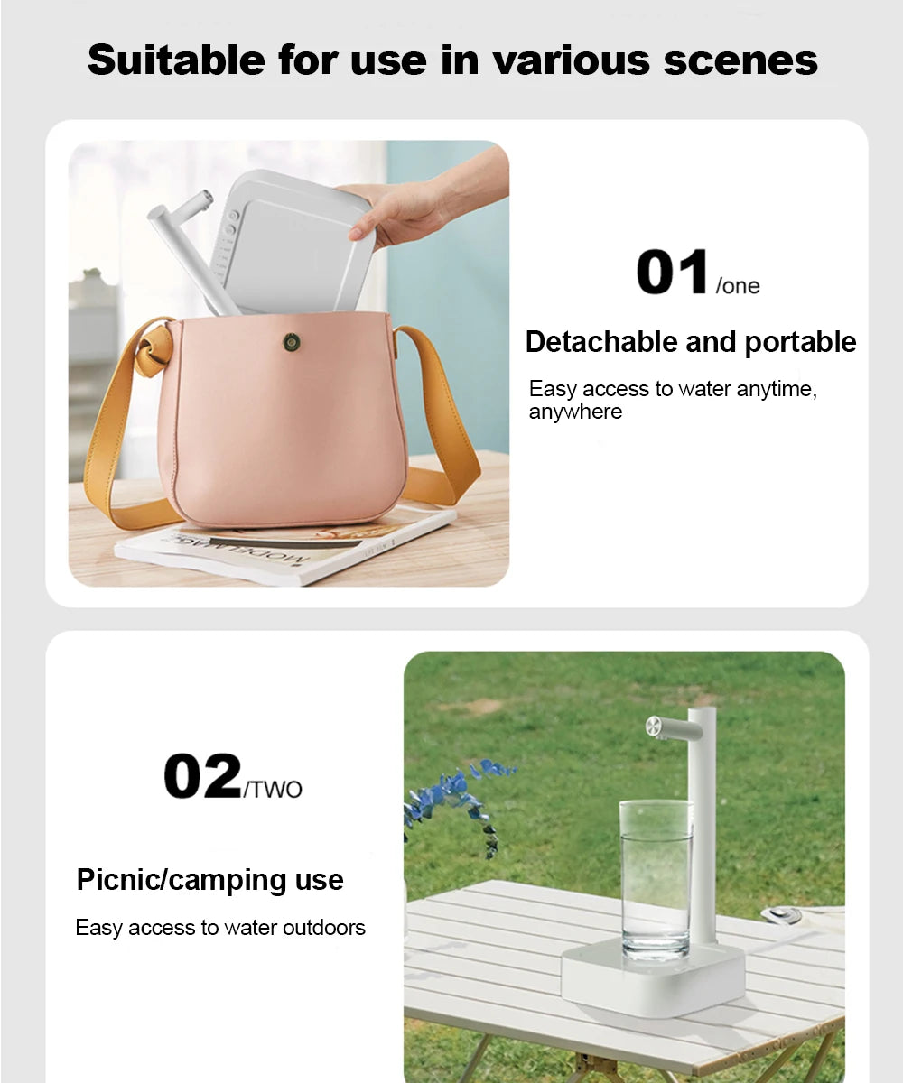 Electric Water Gallon Pump Automatic Water Dispenser Pump 19 Liters Desktop Portable Water Pump Bottle Barrel T30 Rechargeable