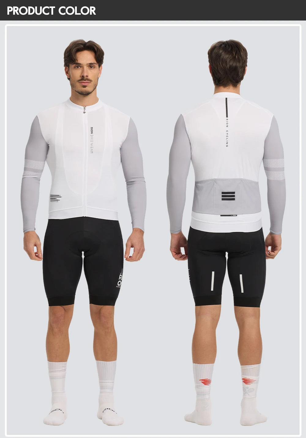 RION Men Cycling Jerseys Long Sleeves MTB Jersey Bike Shirts UPF 50+ Sun Protection Pro Team Uniform Mountain Bicycle Clothing