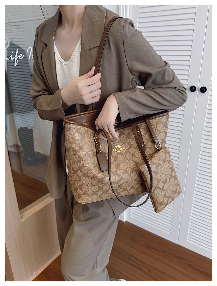 Luxury Designer Women'S One Shoulder Handbag Printed Vintage Paris Fashion Tote Bags Large -Capacity Portable Bag Cluch Bag Purs