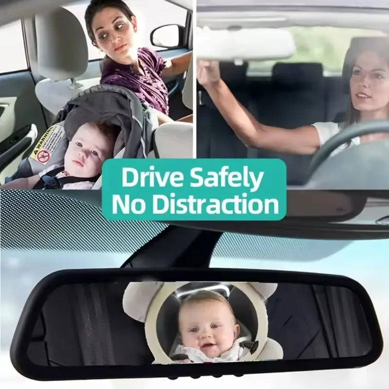 Baby Car Mirror Safety Car Seat Rear Facing Car Seat Mirror Wide Crystal Clear View Shatterproof Car Kids Monitor Accessories