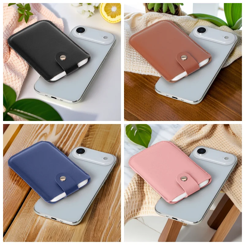 Power Bank Cover Pouch Leather Case for iPhone 17 Air Magsafe External Battery Cover PU Leather Case For iPhone 17 Air Power Ban