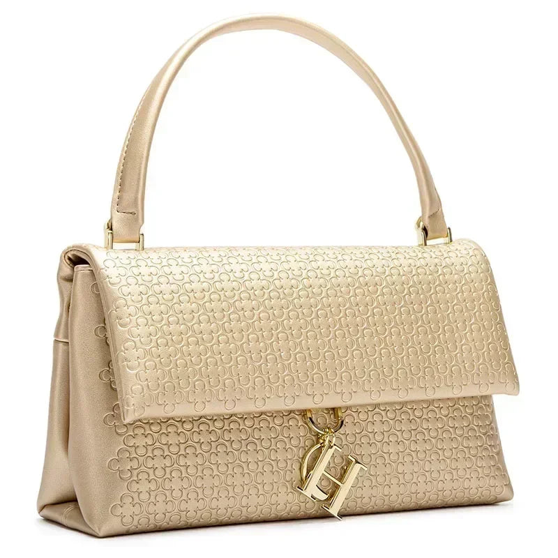 CH Handbag For Women Luxury Designer Shoulder Bag Fashion Embossed Leather Top Handle Bag Elegant Clutch Bag For Daily Use
