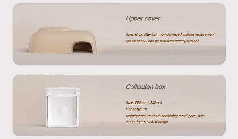 PetSnowy Cat Toilet Complete Set of Accessories Toilet Box/mat/Filter Mesh/Rubber Strip/Charger/Cat Litter Ball Compartment
