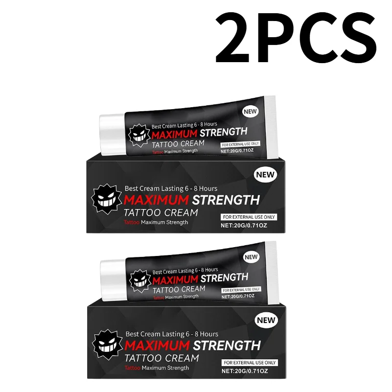 20g Maximum Strength Tattoo Cream, 6-8 Hours Long-Lasting Formula, Pre-Permanent Makeup & Piercing Skin Care