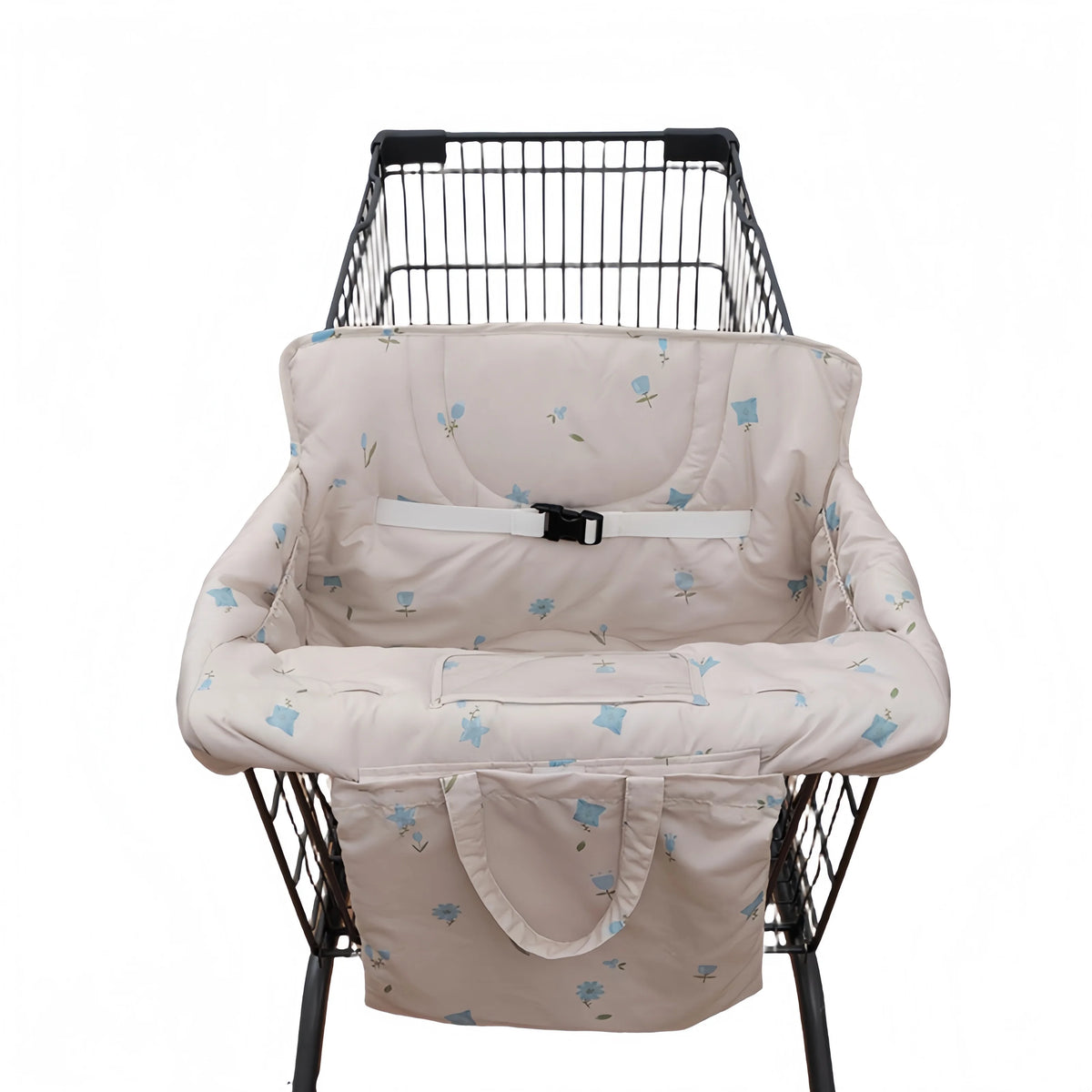 Baby Shopping Cart Cover with Toy Loop Universal Fit Soft Breathable Cart Seat Cover Washable Infant Grocery Cart Liner for Kids