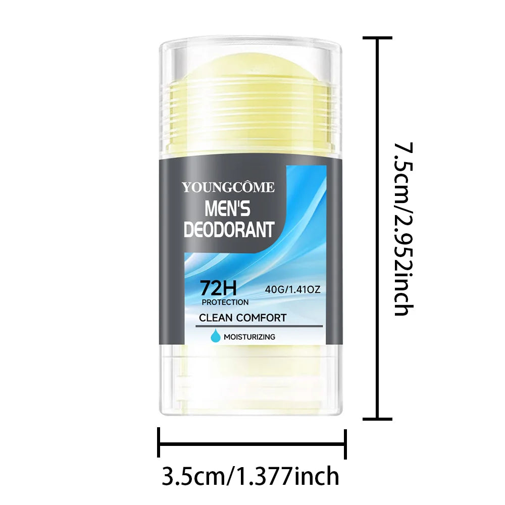 Men's 72H Deodorant Stick Anti Sweating Keep Drying Lasting Fragrance Remove Armpit Odor Underarm Refresh Sticks Fade Body Odor