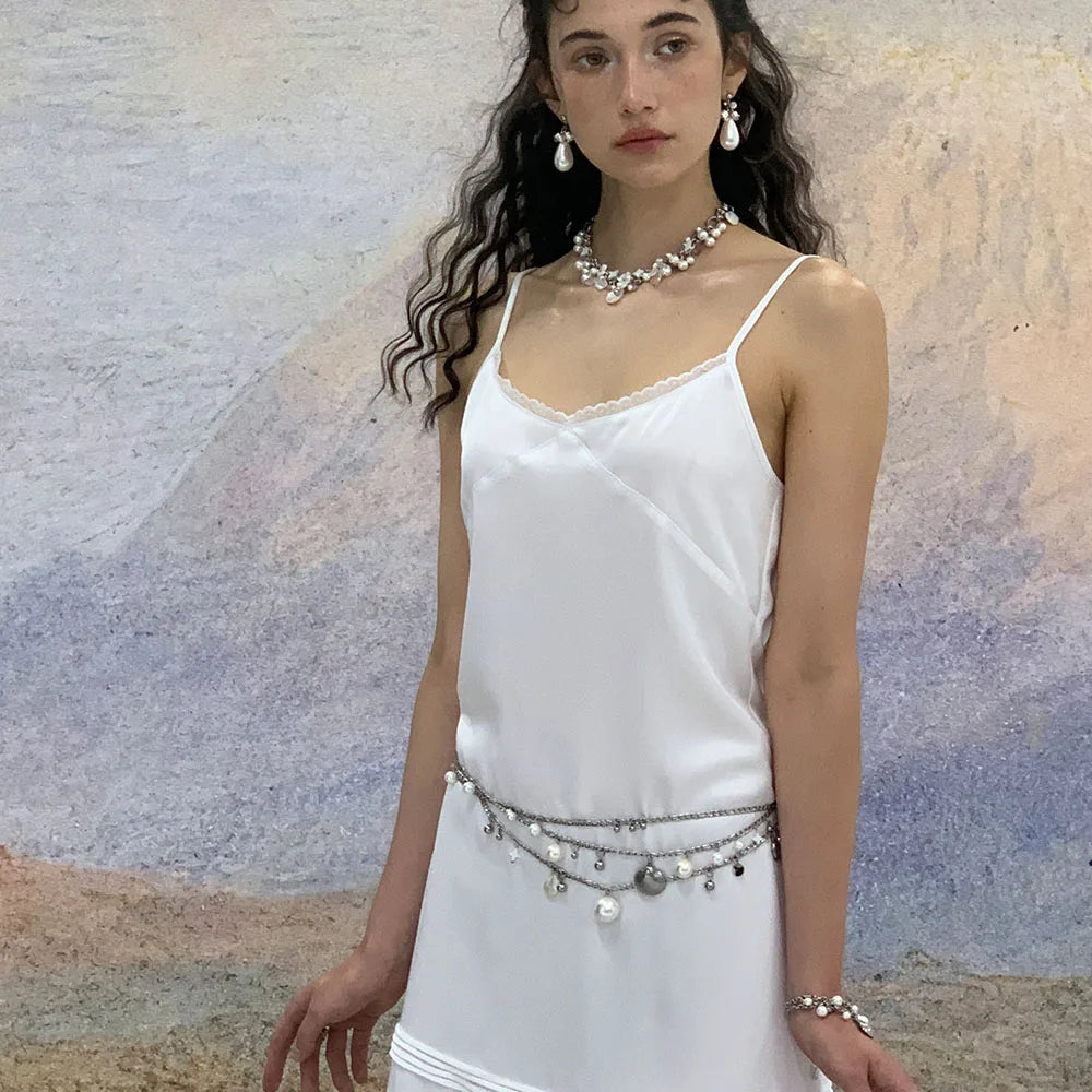 Body jewelry woman Pearl belly waist chain with Skirt Metal Chain Sexy Pendant Adjustable Navel Accessories sexy tоy for women