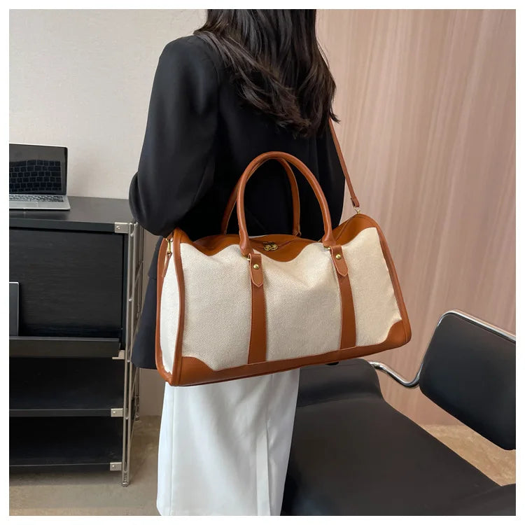 Fashion Travel Bags Women's Canvas Handbags Business Duffels Bags Vintage Fitness Gym Bags Business Trip