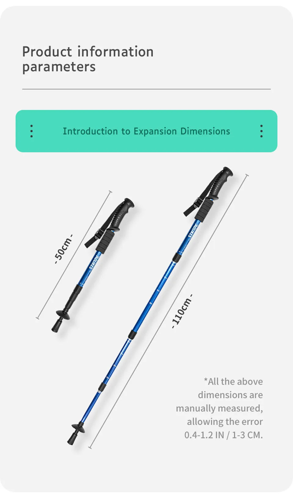 AOLIKES Aluminium Alloy Teleskopic Stick Hiking Poles Bastão De Trekking Walking Stick Ultralight Absorber Walking Cane