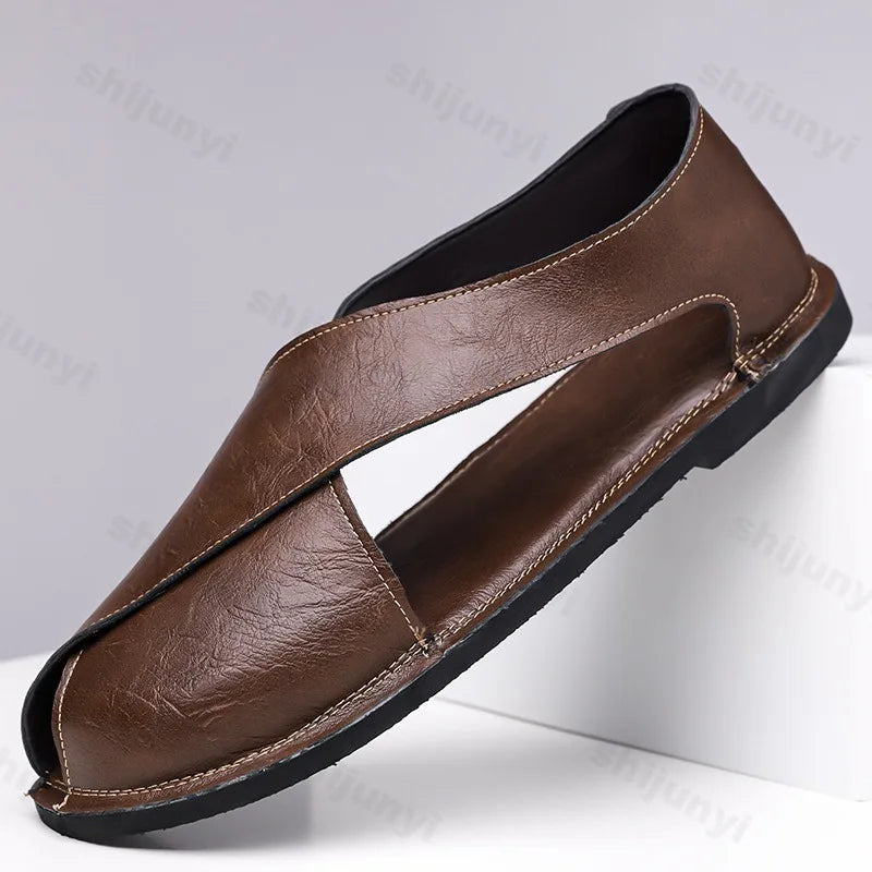 Men's Casual Sandal Retro Roman Style 2025 Summer Fashion Trend Hollow Breathable Comfortable Lightweight Outdoor Beach Sneakers