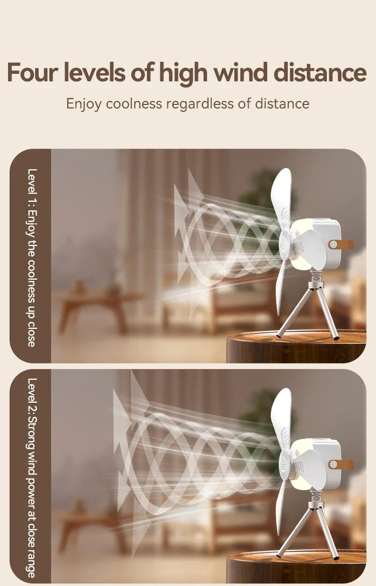 7200mAh Ceiling Fans Portable Camping Fan Tent Air Circulator Cooler Outdoor Rechargeable Electric Fan LED Light Remote Control
