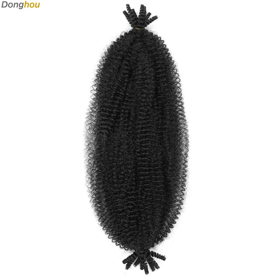 Donghou Ombre Blonde Ginger Afro Twist Hair 350 1B 30 27 613 Bug Colors Springy Twist Braiding Hair for Soft Locs Marley Braids