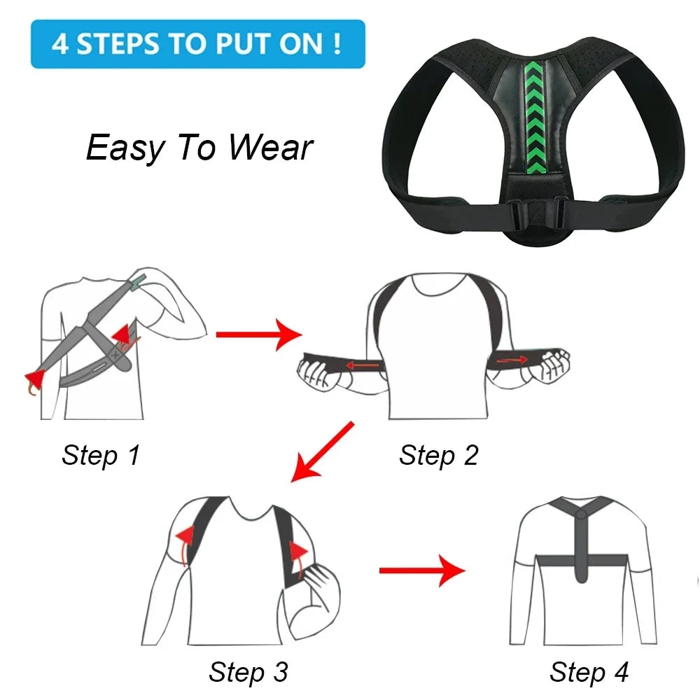 Adjustable Back Shoulder Posture Corrector Belt Clavicle Spine Support Reshape Your Body Home Office Sport Upper Back Neck Brace