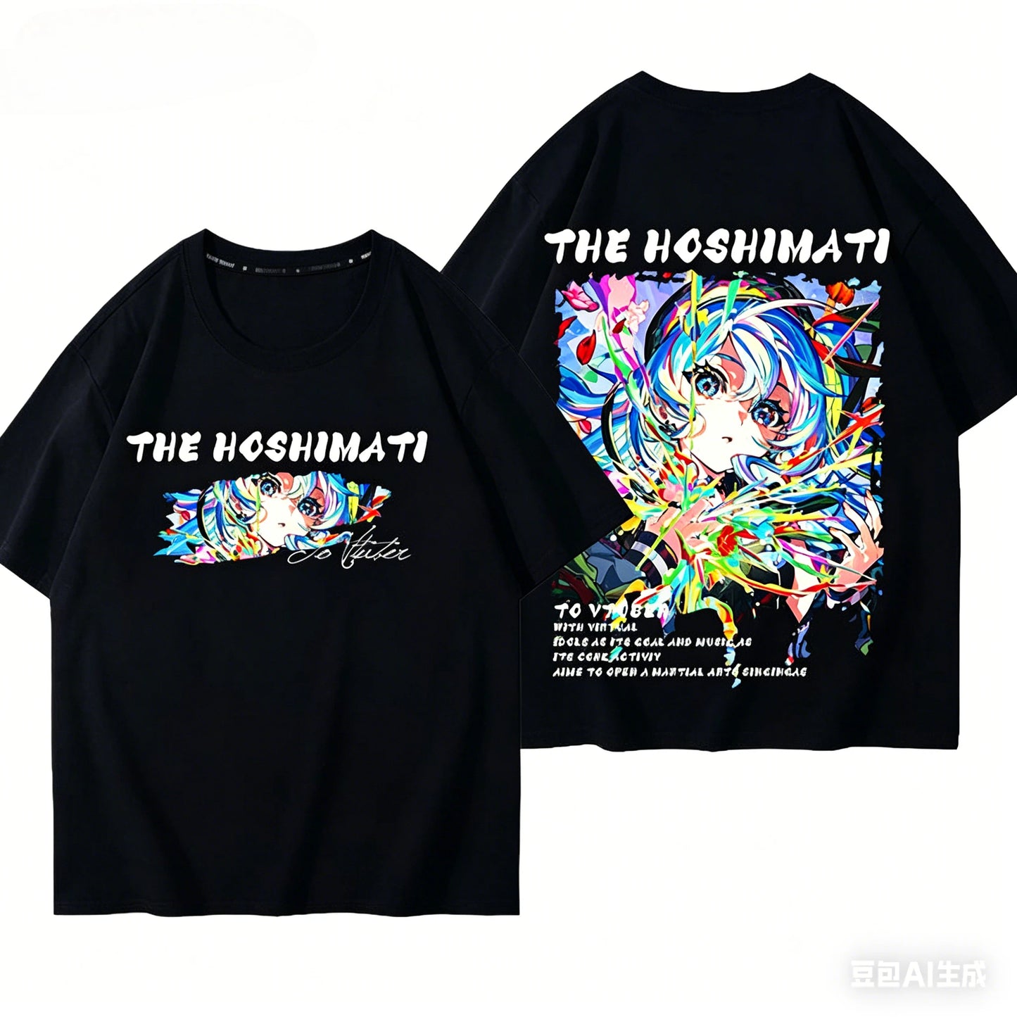 Hoshimachi Suisei T-shirt personality Clothes New Model Anime T-shirt Yearround clothing Streetwear Plus Size Unisex hot product