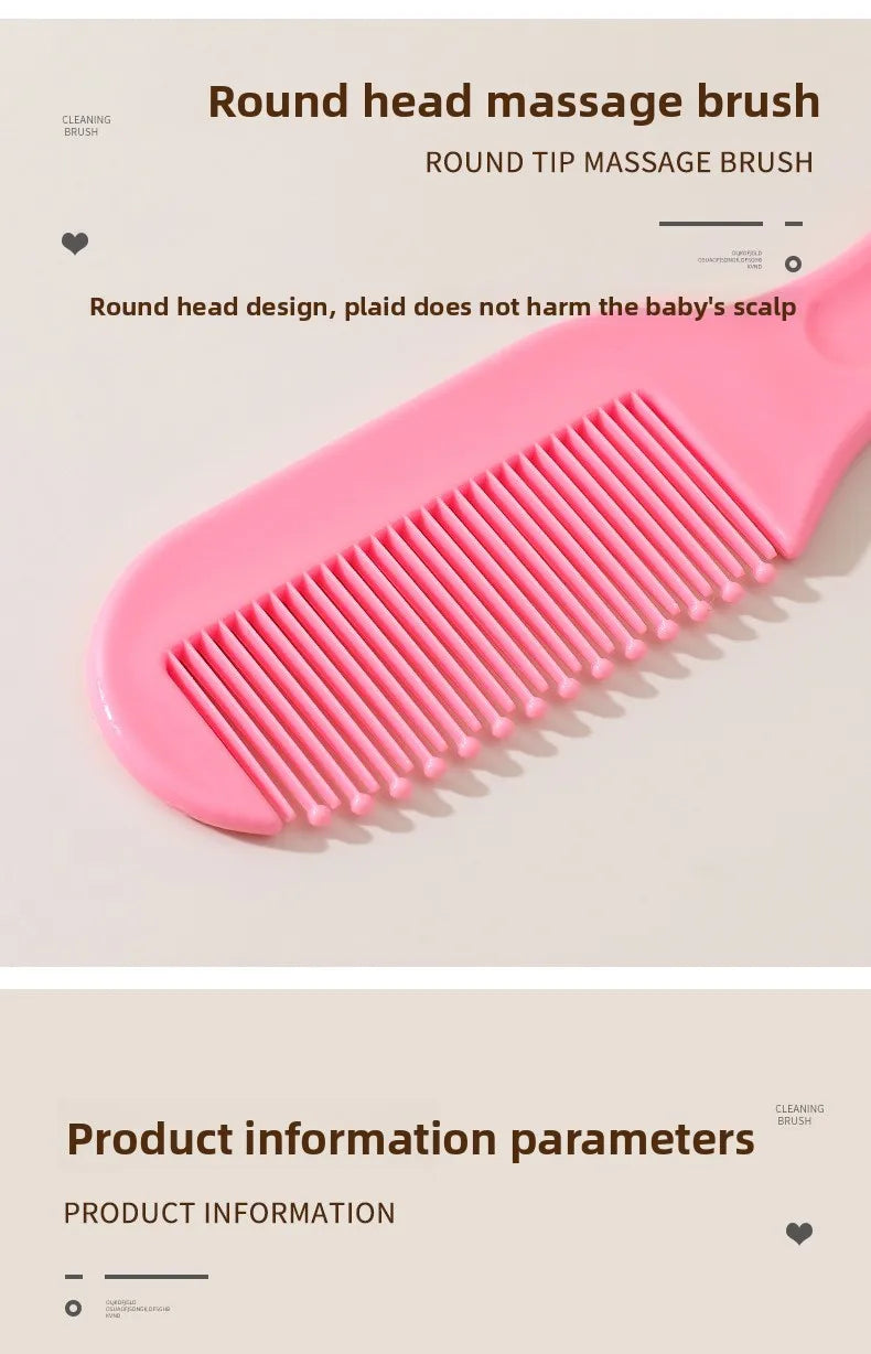 Newborn Safe Comb Brush Set: Gentle Grooming Kit for Baby Head Care, Anti-Cradle Cap with Massage Function, Bristles for Infants