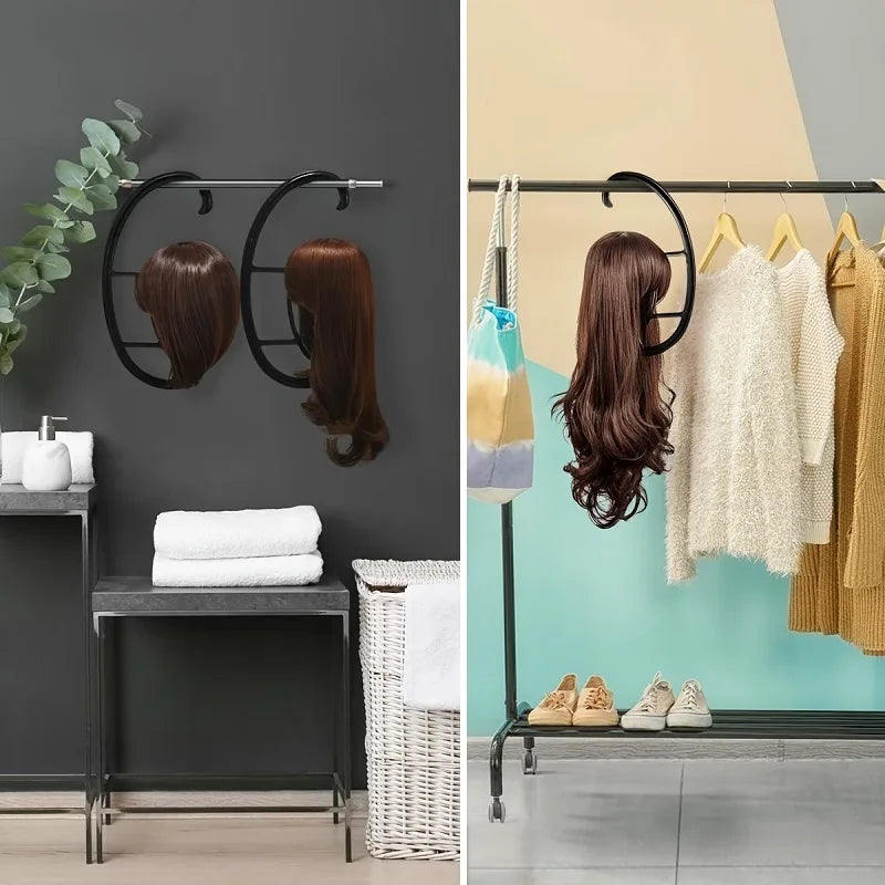 Wig Hangers Plastic Collapsible Display Wig Drying Holder Portable Hanging Wig Stand Rack for Multiple Hats Wigs