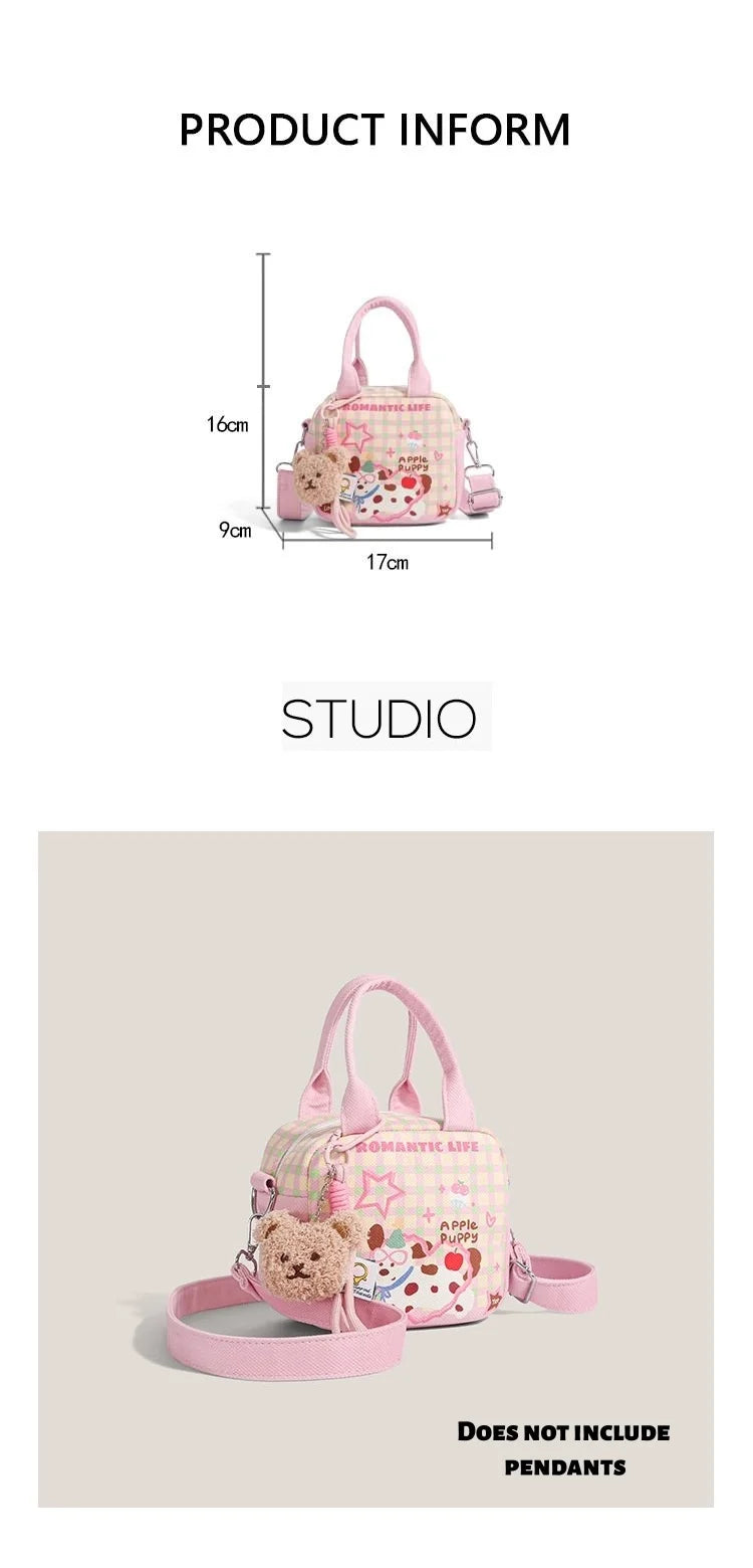 Cute Dog Handbag Women – Versatile Canvas Bag; Shoulder Bag for Men – Large Capacity, Durable and Soft
