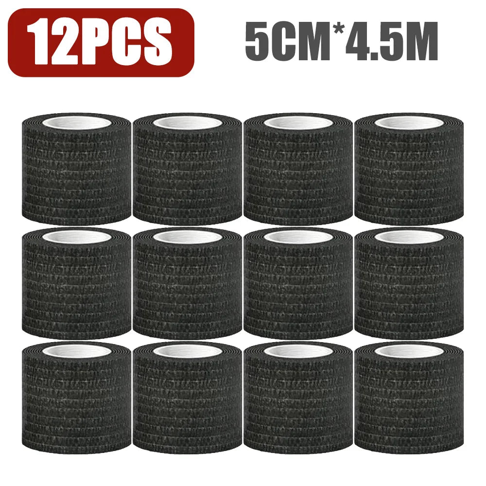 96/48/24/12/6/2pcs BlackTattoo Grip Tape Wrap Elastic Bandage Wrap 5cm/2.5cm for Tattoo Grip Tube Tattoo Pen Machine Supply