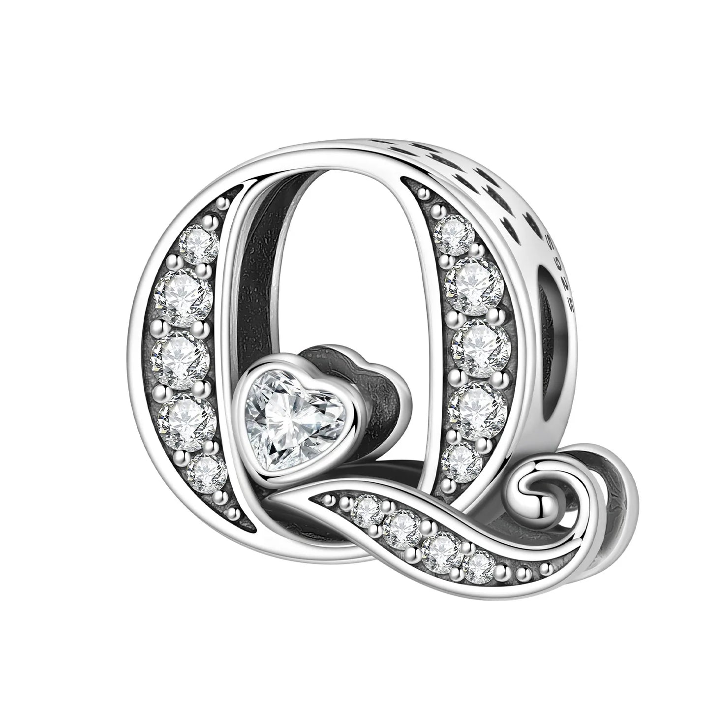 2026 New 925 Sterling Silver Zircon Scroll Grass Pattern 26 Letter Bead Charms for Women Fit DIY Bracelet Necklace Jewelry Gift