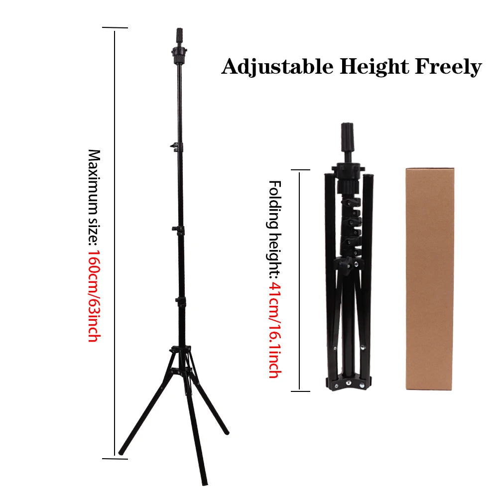Nunify 21-25Inch Canvas Block Head Mannequin Adjustable Wig Stand Tripod With Rotatable Head Holder For Hairdressing Exhibitions