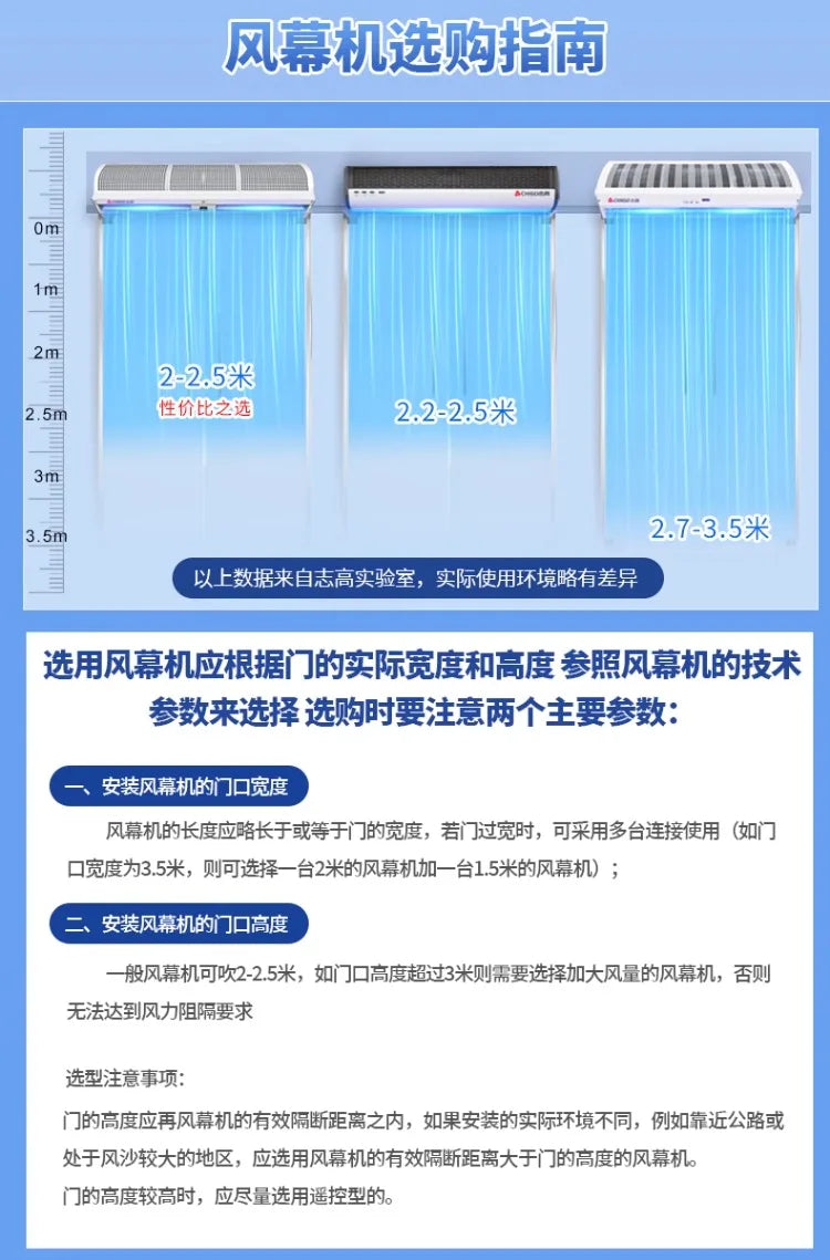 220V Chigo Commercial Silent Air Curtain Machine for Restaurants Shops Supermarkets Cold Storage Wind Barrier BC
