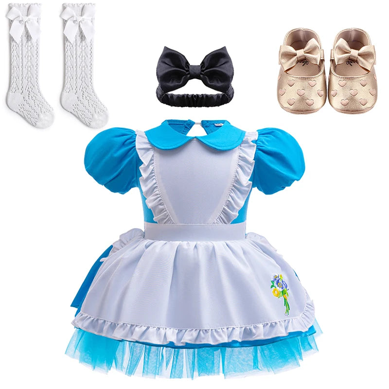 Fairy Todder Baby Girl Alice Rapunzel Moana Belle Mermaid Sofia Princess Romper Halloween Newborn Birthday Party Onesie Jumpsuit
