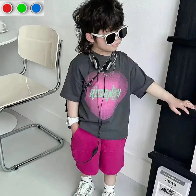 Baby Summer Clothes Boy Sports Sets Kids Loungewear Fashion Outfits Children T-shirts+Shorts 2Pcs Short Sleeves Top Pants Suits