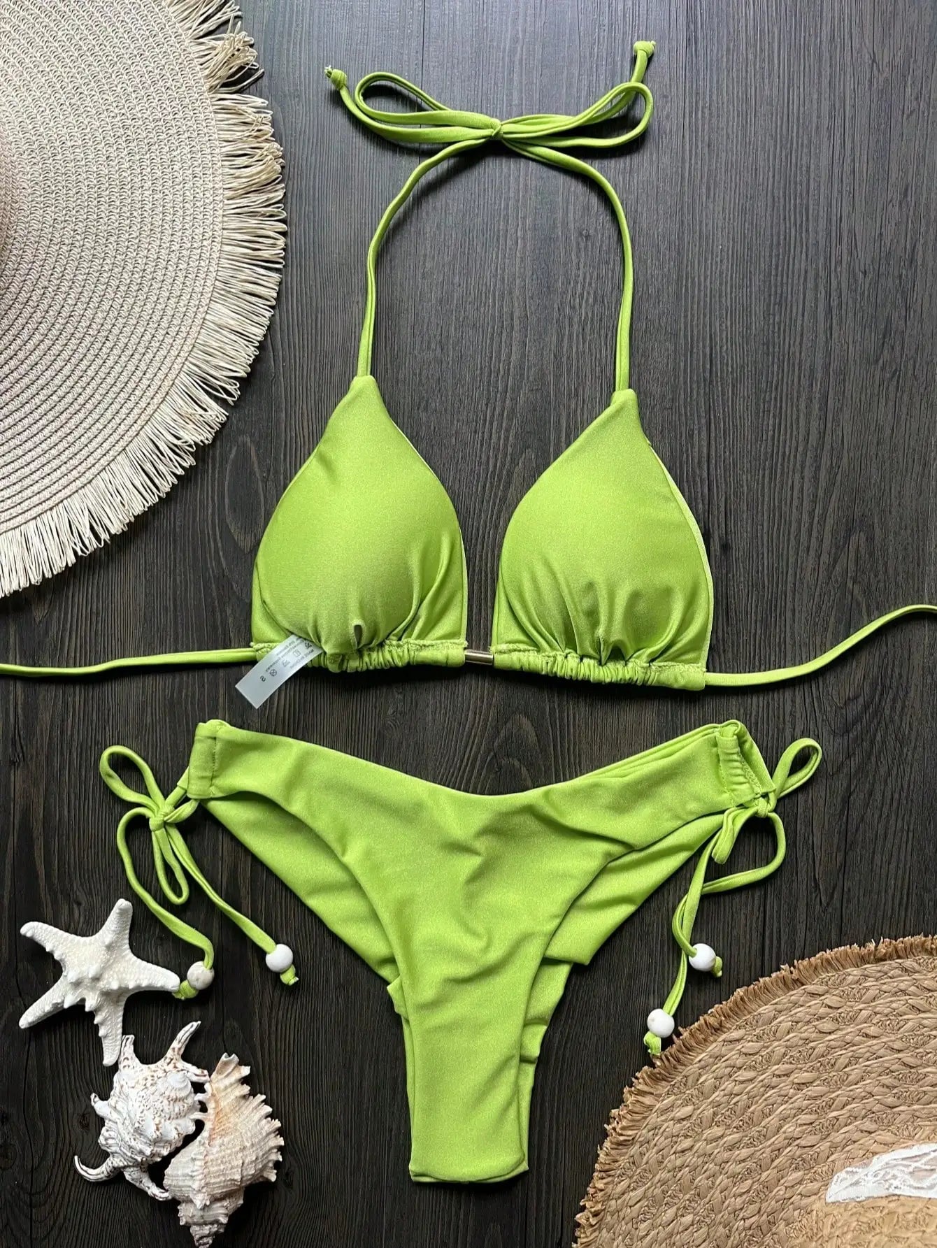 2026 Sexy Folds Bikini Set Solid Micro Bikinis Women Swimsuit Female Triangle Swimwear Beach Wear Bathing Suit