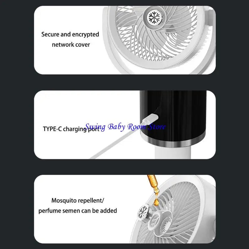 High Efficiency Floor Fan with Wide Angle Airflows Distribution Portable Air Circulator Remote Control Bedroom Quiet Fan