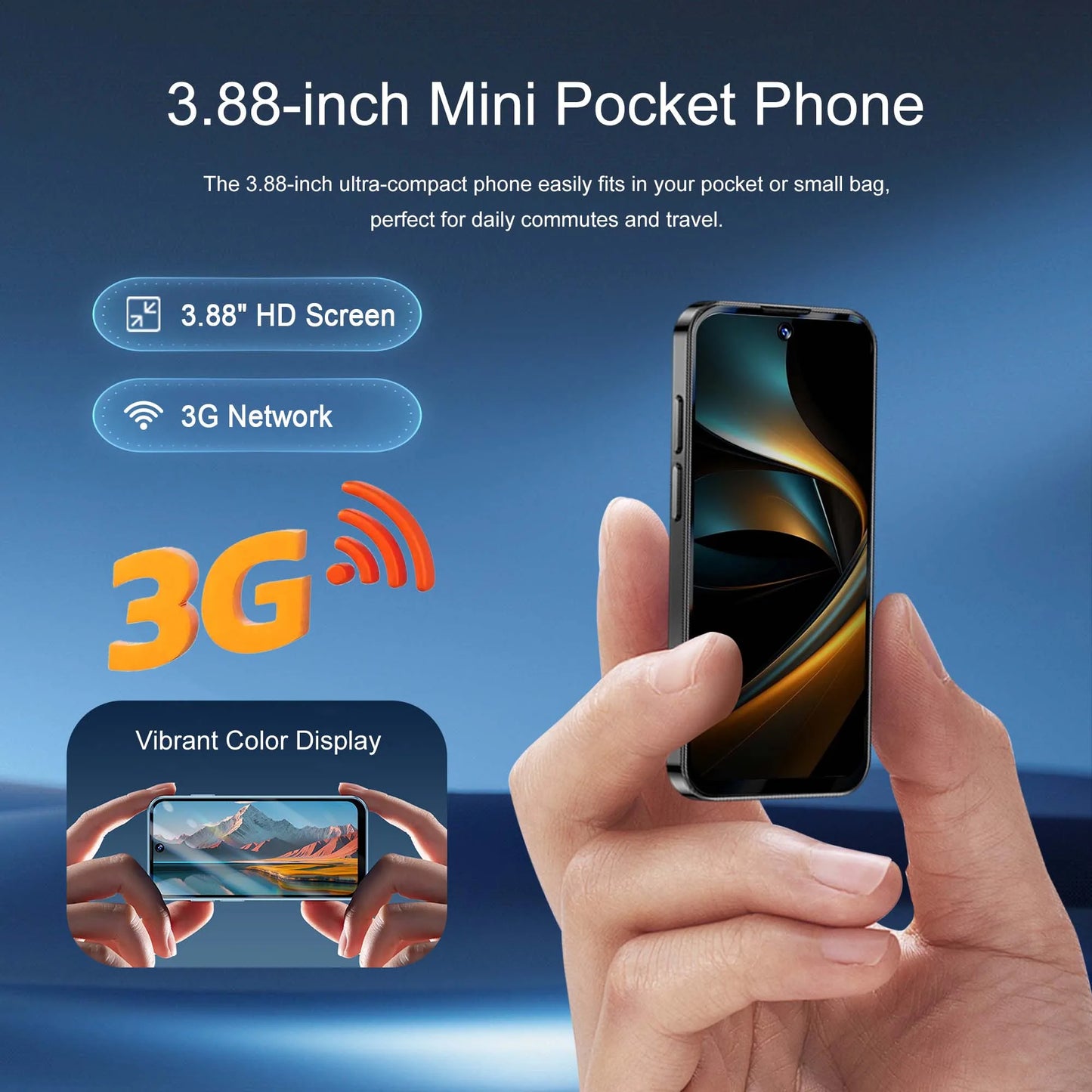 SERVO 19E MAX 3.88" Unlocked Mini Android Phone 3G 2GB+16GB Dual SIM Face Unlock GPS WiFi Hotspot Play Store Pocket Smartphone
