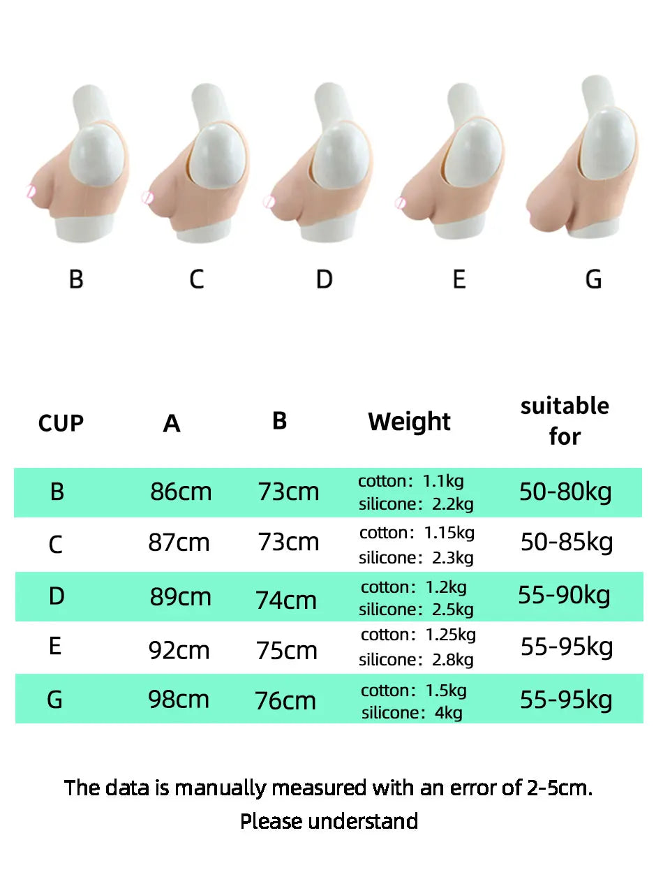 Cosplay Chest Silicone Breast Forms Huge Fake Boobs Transgender Drag Queen Shemale Crossdresser Artificial Breasts Shemale