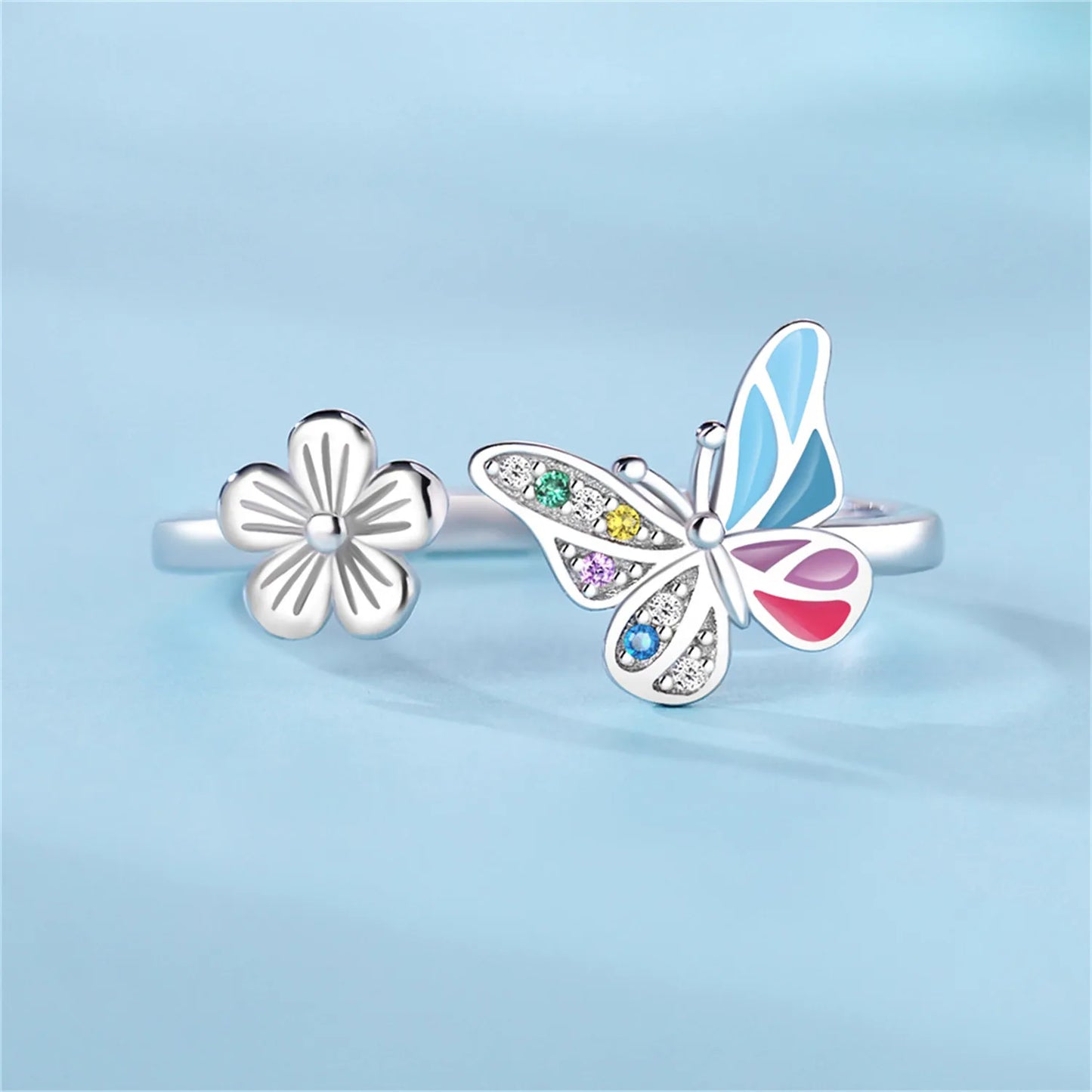 Original 925 Sterling Silver Zircon Bone Balloon Dog Adjustable Open Ring Fine Jewelry Luxury Gift for Women Birthday Party 2026