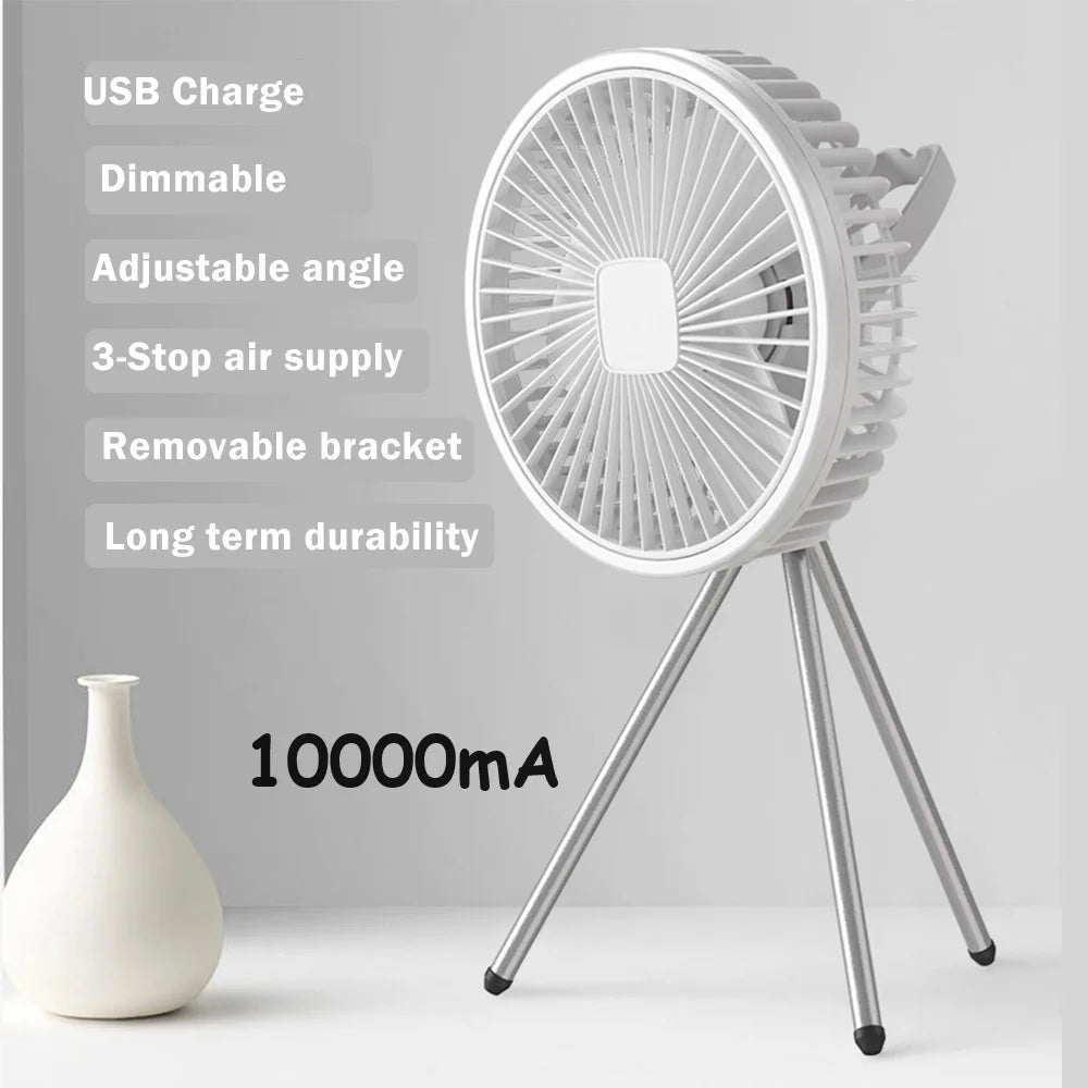 IRALAN Modern Fan light Portable And Adjustable Wireless USB Electric Fan Dual Mode Use For Home Office Travel Outdoor Camping